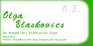 olga blaskovics business card